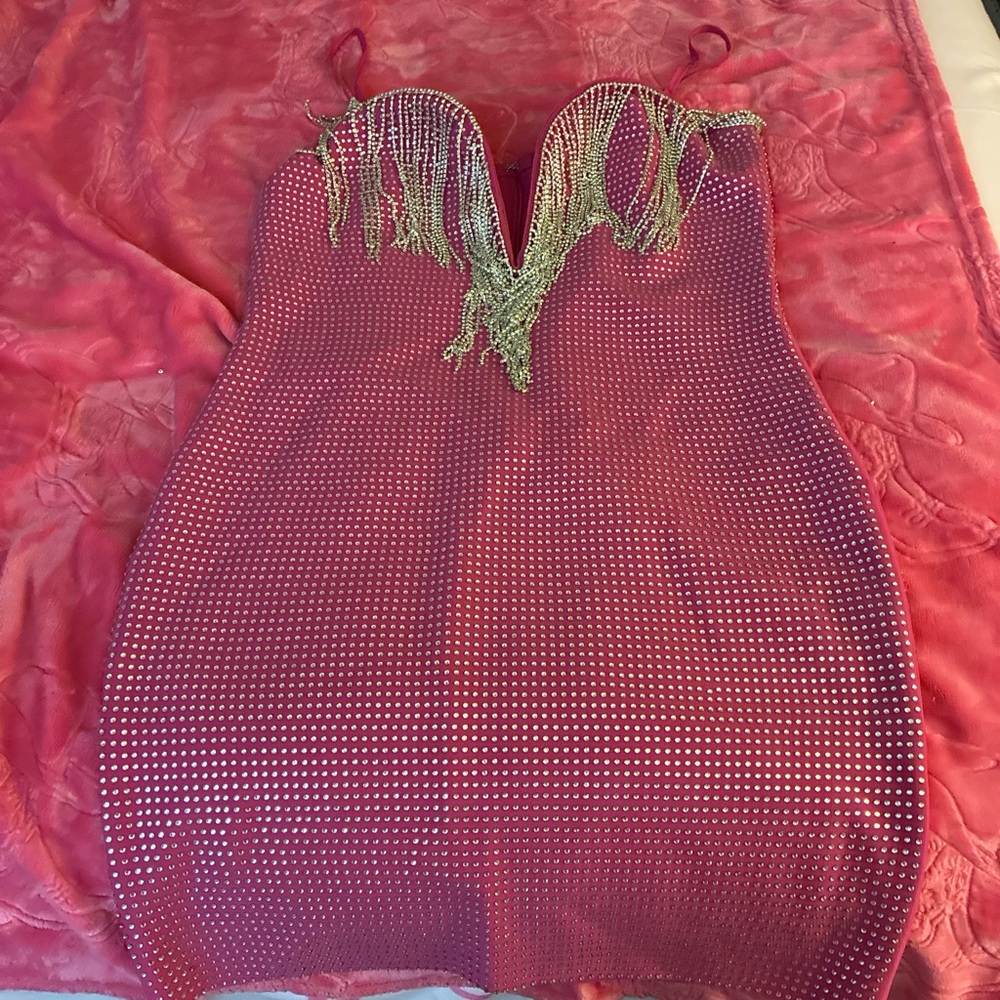 AKIRA Red Bodycon Mini Dress Spaghetti Strap